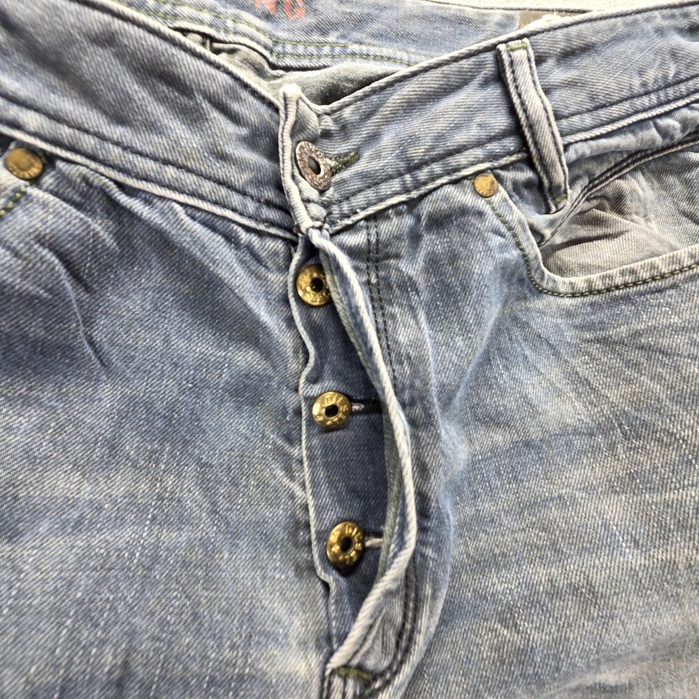 Diesel Jeans Mens 33x32 Blue Iakop Regular Slim Tapered Button Fly Italy 0804J - Picture 14 of 16